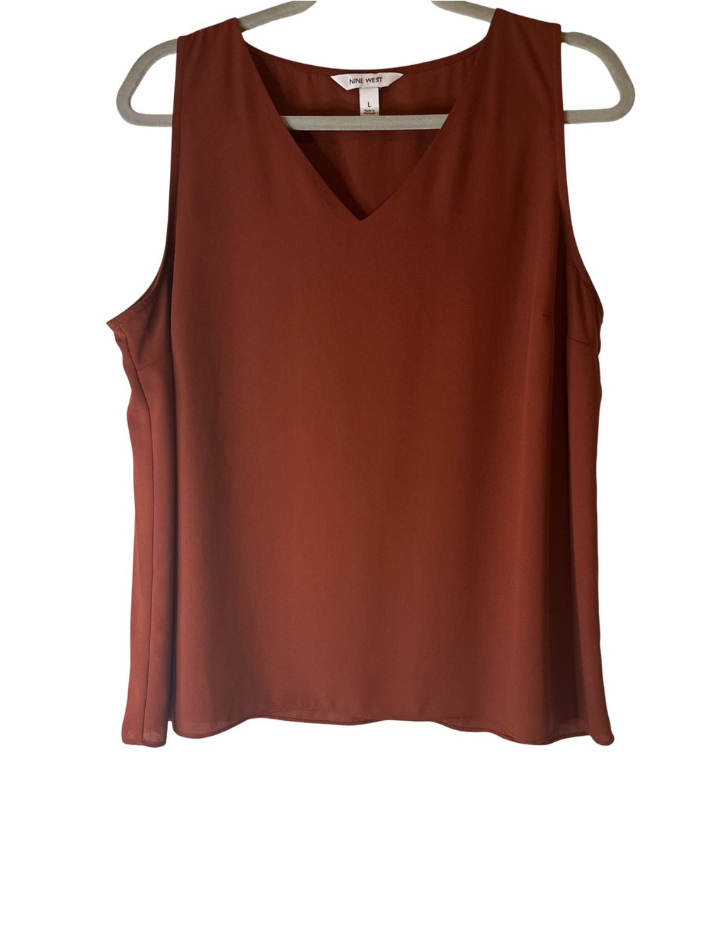 Nine West Rust Sleeveless V-Neck Camisole, size L
